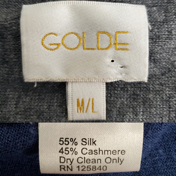 INTERMX GOLDE Colorblock Silk Blend Cardigan M/L. - Picture 7 of 7